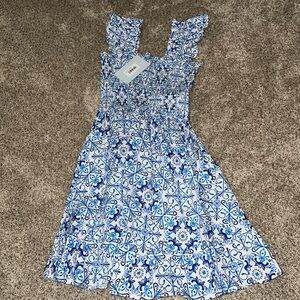 Hill House Home Blue Mosaic Elizabeth Nap Dress. NWT. Size xs